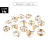 جولد يدوية تاج المجوهرات مجموعات الماس تكديس حلقات ميدي للنساء المجوهرات الموضة