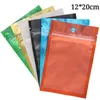 Sac d'emballage à fermeture éclair coloré clair et mat, pochette en plastique refermable à fermeture éclair, sacs d'emballage pour étui de téléphone 12*20cm 100 pièces par lot givré