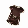 Kindercasual sportkledingsets Babystreepte kledingsets Zomer Summer Korte mouw Top Shorts 2pcset Infant Shortt Home Pyjama Set5966375