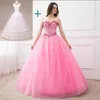 2019 Fashion Crystal Beading Sequins Ball Gown Quinceanera Klänningar Lace Up Tulle Plus Storlek Sweet 16 Dresses Vestidos de 15 Anos BQ131