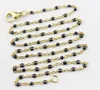 KUNAFIR Good quality Stainless steel bead O shape necklace lovely chains 10pcs 1.5mm can mix more colors lady Christmas fashion gifts 18in