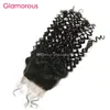 Glamorous Brazilian Hair Closure 1Pcs Deep Wave Curly Human Hair Lace Closure Hand Tied Part Peruvian Malaysian Indian 4x4 La8960130