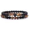 New Handmade Lovers Jewelry Natural 6MM Stone Beads Strands Bracelet 15 Colors Black Copper Charm Bracelets