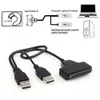 50CM USB 2.0 SATA 7 + 15 broches Câble adaptateur USB 2.0 pour disque dur 2.5 portable Disque dur
