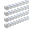 Tube lumineux Led T8 intégré à Double rangée, 8 pieds, blanc froid, 72W, 28W, lentille transparente, CE FCC, paquet de 25