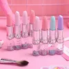 10 sztuk Kawaii Lipstick Gel Pen Kreatywny Oil Quicksand Kolorowe Cute Stacjonarne Pióro Czarny Atrament Pióro Office Szkolne Długopisy