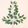 1pc Artificial Ficus Leaf Ginkgo Biloba Plast Tree Branches Outdoor Handgjorda löv för DIY Party Home Office Decoration6708273