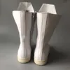 2018ss bottes de genou en cuir véritable pour hommes bottes de mode vraiment haut de gamme à canon blanc à canon long
