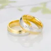 Bague transfrontalière en acier inoxydable bague de fiançailles de mariage en diamant pour femmes hommes cadeau de bijoux de mode