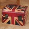 Drapeau de mot de riz de style européen une variété de boîtes rétro en cuir en bois antique petite boîte de rangement de boîte de maquillage portable