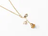 Collier à pendentif en or Rose pour femmes, bijoux à la mode, la belle et la bête, cadeau pour amoureux, GB70307O