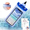 Universal 6inch 5INCH Mobiltelefon Vattentät Swimming Pouch Case Rensa PVC Förseglad undervattenscell Telefon Skydda påsar med rem DH1132