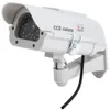 Solar Energy Realistic Dummy Surveillance Security CCTV Sticker Fotocamera lampeggiante LED rosso con cavo video falso