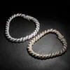 Bracelets de chaîne de corde glacés de 10mm, cristal de glace Zircon, Bracelets cubains pour hommes, plaqué or véritable 18K, bijoux Hip Hop scintillants 282n