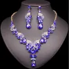 Fashion Crystal Earring Necklace Set African Jewelry Set Indian Luxury Bridal Wedding Party Costyme Jewets Gifts For Women6945705