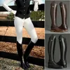 Laarzen rijden Hoge Paard Knie Rider Lederen Schoenen Paardensport Long Bootcut Wide Shaft Middeleeuws Kostuum voor Dames1