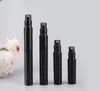 スプレーポンプペンスプレーボトルミニ香水バイアルが付いている2ml 3ml 4ml 5mlの黒いプラスチック香水のサンプルのボトル