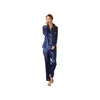 Kobiety jedwabny satynowy piżama piżamę Zestaw Zestaw długiego rękawu pieśnia piżama piżama garnitur żeński sleep dwuczęściowy zestaw salonowy w rozmiarze 205296136