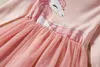 Девочка Тюль Туту платье 2-7T Детский конструктор Unicorn Печатается с длинным рукавом юбки Детские платья весна зима
