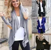 New Spring Women Cardigan Europe Style Top Casual Contrast Långärmad Tunna Outwear Coat Top Kläder Solid Färg