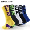 Chaussettes élite pour hommes, chaussettes de basket-ball, lettres, boucles intermittentes, chaussettes de sport antidérapantes plus épaisses