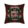 Noël rayure coussin couvre simple face numérique imprimé peau de pêche taie d'oreiller noël canapé jeter taie d'oreiller cadeau de noël décor à la maison