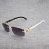 Óculos de sol de madeira Retro Shades Homens Retro Estilo Sol Óculos Chifre Óculos Quadro para Clube e Condução Eyewear 012