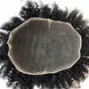 Afro Curly Men Toupee Full Lace Toupee per uomo Swiss Lace Toupee per capelli umani Sistema di sostituzione 8x10 Colore nero Capelli ricci per uomo282H