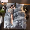 FB18002 New Winter Fleece Pościel Zestaw AB Side Flanel Pościel Pościel Aksamitna Bedcloth Pure Color Home Textile Duvet Cover