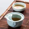 High Quality Elegant Gaiwan Celadon 3D Carp Kung Fu Tea set Include 1 Teapot 1 TeaCup Beautiful and Easy Teapot Kettle Promotion234E