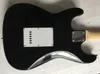 Top quality FDST-1001 Black color solid body with white pickguard maple fretboard electric guitar , Free shipping