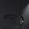 DZ 3 Colori Dog Tag Croce Luca 1:37 Dio Bibbia Pendenti delle collane con 24 "Collana a catena a maglie per gioielli da uomo