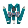 Boys Suspenders Bow Tie Set Plaid Printed Braces Kids Grid Elastic Y-Suspenders with Bows Ties Fashion Belt Baby Retro Strap Clip M4040