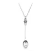 Charm Tiny Tea Spoon Shape Pendant Necklace With Crown For Women 3 Colors Creative Mini Long Link Jewelry Spoon Necklace WCW152