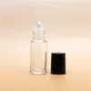 5-ml-Roll-On-Duft-Parfüm-Glasflaschen, klare, dicke Glasflaschen mit Stahl-Metall-Rollerball für ätherisches Öl