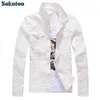 Sokotoo hommes slim manches longues tout match denim veste en jean Casual noir blanc manteau de couleur fantaisie vêtements d'extérieur S191019