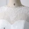 2019 Winter Long Sleeve A-line Wedding Dresses Lace Jewel Empire Waist Applique Crystal Princess Wedding Gowns Bridal Dress Real Image