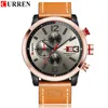 Fashion Mens Chronograph Watches Genuine Leather Strap Quartz Wristwatch CURREN 2018 Casual Sport Style Waterproof 99FT Relojes216y