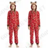 Family Matching Christmas Pajamas Romper Jumpsuit Women Men Baby Kids Red Print Xmas Sleepwear Nightwear Hooded Zipper Outfits8534704