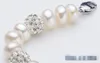 Riktigt vackert sötvatten pärlarmband kvinnor bröllop odlade vita pärlarmband 925 silver juveler flicka födelsedag present gb773310y
