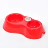 Plastic Hond Dog Feeder Dual Port Automatic Feeder Bowl Water Voeding Voedende Kommen Geschikt voor Thuis Reisgebruik