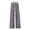 Capris 2020 Kvinnor byxor Kvinnor Comfy Stretch Leopard Print Drawstring Wide Loby Lounge Pants Women Asian Size