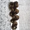 Onda del cuerpo Loop Micro Ring Hair 10 "-24" 1g / pc 100pieces Micro Bead Links Máquina hecha Remy Easy Ring Link Extensiones de cabello Humano