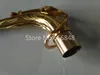 24.5mm Alto Saxofone Bend Pescoço de Alta Qualidade Material de Brass Gold Lacquer Saxofone Conector Musical Instrumento Acessórios Frete Grátis