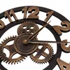 Wall Clocks 40cm Wooden Clock Retro Gear Roman Numeral Decoration Living Room1