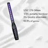 휴대용 UV 조명 270-280nm 20s 급속 살균 USB 충전식 휴대용 UV 소독제 완드 소독 살균 UVC 램프