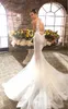 2019 Elihav Sasson Mermaid Wedding Dress with with Lace Raphed shile Neck Bohemian Wedding Dress Illusion Backless Boho Brida1677566