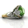 Gioielli di moda vintage Argento sterling 925 Pietre preziose verde smeraldo Taglio ovale CZ Festa delle donne Fascia di fidanzamento per matrimonio Anello sirena G243t