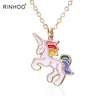 Collana CAVALLO per ragazze Bambini Bambini Smalto Cartone animato Cavallo accessori per gioielli Ciondolo collana animali da donna