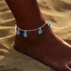Moda luminosa pentagramma stella caviglia cuore stella braccialetto di fascino cavigliere sandalo sexy catena da gamba da spiaggia per le donne estate gioielli da spiaggia